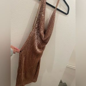 Rose gold sequence dress perfect for the holidays Or sexy Halloween dress